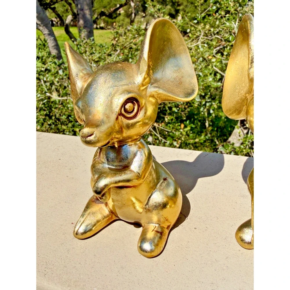 Anthony Freeman McFarlin Gold Leaf Mice Figurines MCM Japan Pair Vintage